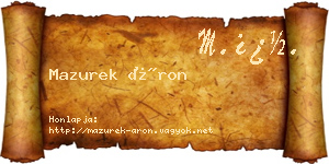 Mazurek Áron névjegykártya